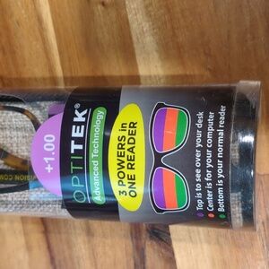 Optitek Tri-Focus Multi Focal readers +1.00 A6 NWT